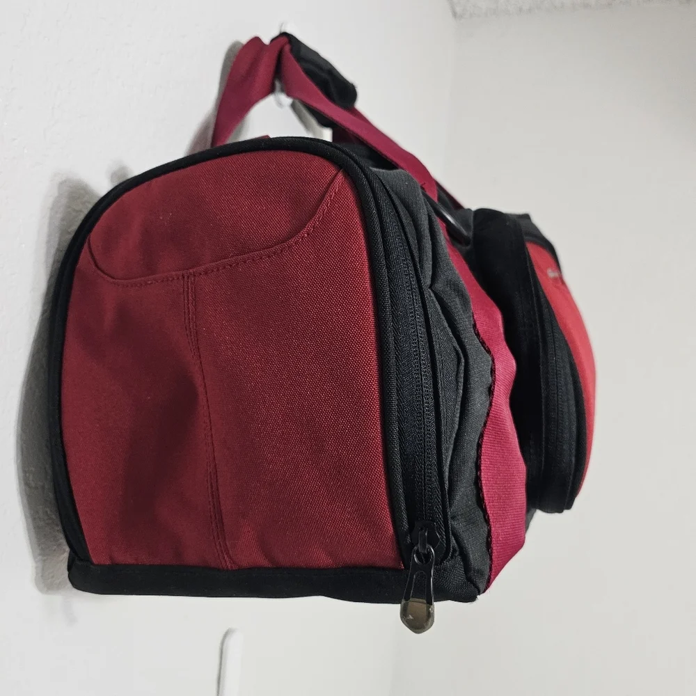 Eddie Bauer Red & Black Duffel Gym Bag Travel Overnight Weekender